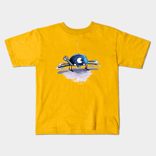 T-Bone the Drone Kids T-Shirt by Shanda Draws